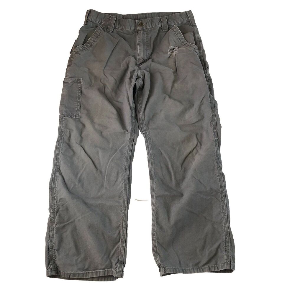 carhartt canvas carpenter Loose Original Fit Gray Distressed 36x28